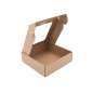 Kleine Braune Verpackungsbox mit Fenster | 185x195x60 mm | Superbox
