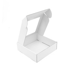 Weiße kleine Geschenkbox mit PVC-Fenster, 6 cm hoch