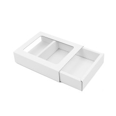 Weiße Hülse Geschenkbox mit klarem Fenster