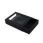 Schwarze Schiebeschachtel mit Fenster | 195x148x48 mm | Superbox