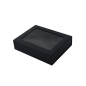 Schwarze Schiebeschachtel mit Fenster | 195x148x48 mm | Superbox