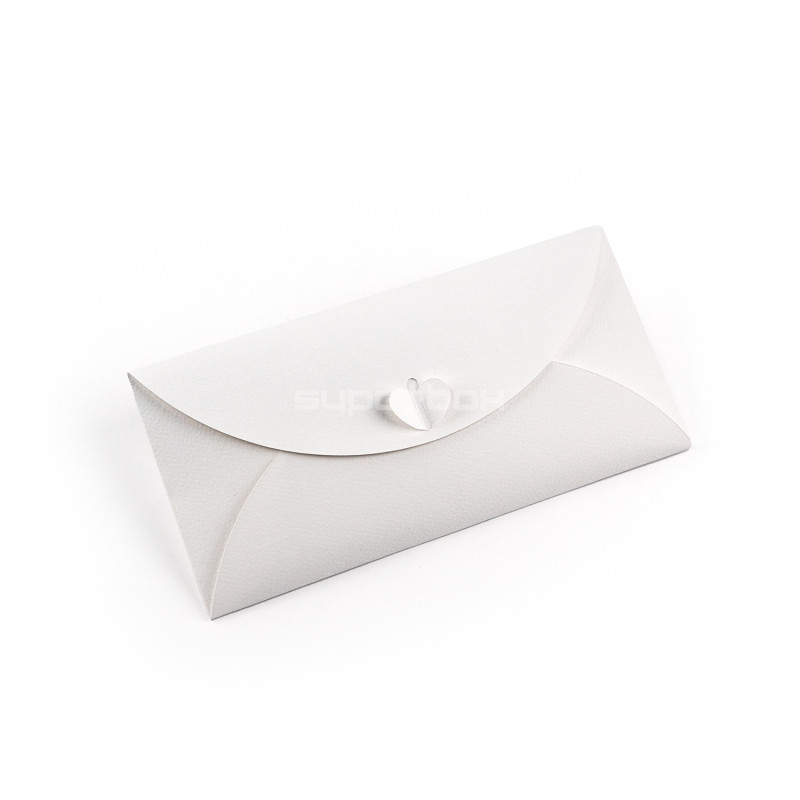 White Envelope with Heart Clasp | 220x110 mm | Superbox