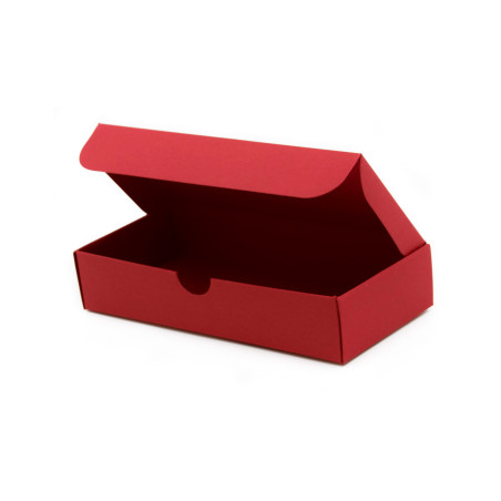 Längliche Geschenkbox aus rotem dekorativem Karton