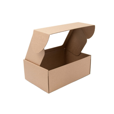 Braune A5-Geschenkbox mit klarem Fenster