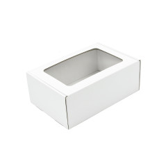 Weiße A5 Schachtel mit Fenster | 220x150x85 mm | Superbox