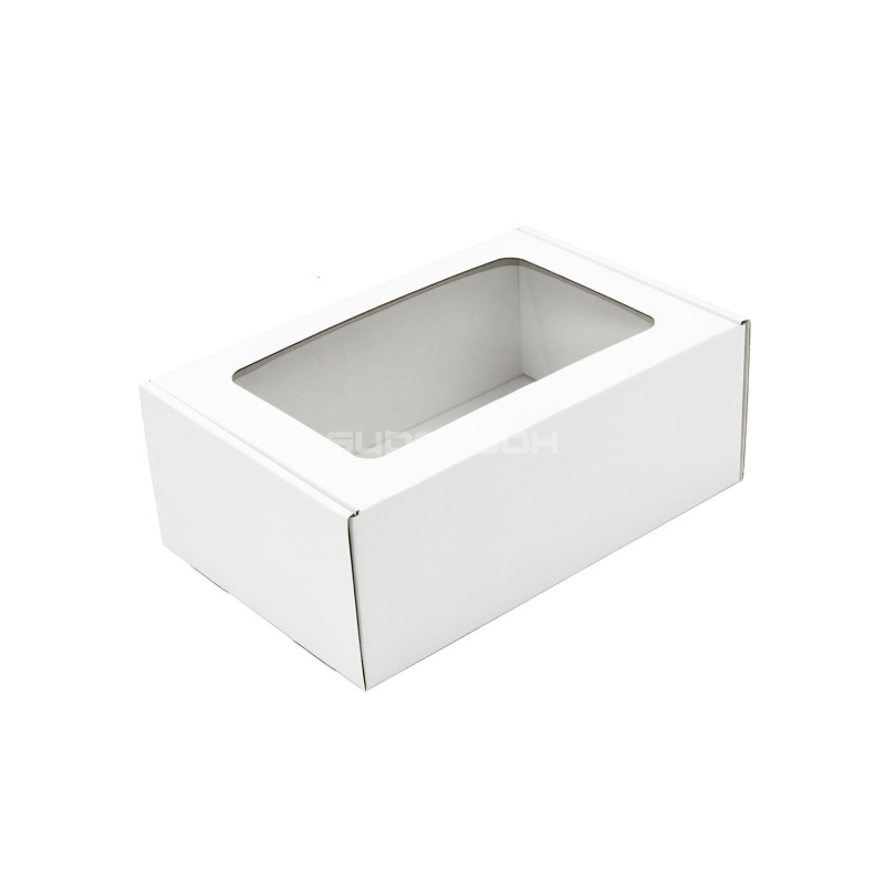 Weiße A5 Schachtel mit Fenster | 220x150x85 mm | Superbox