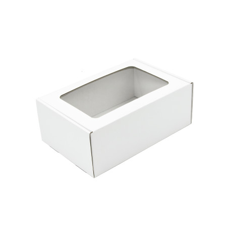 Weiße A5 Schachtel mit Fenster | 220x150x85 mm | Superbox