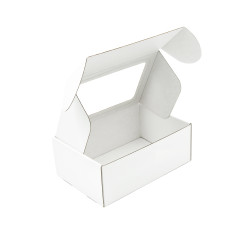 Weiße A5-Geschenkbox, 85 mm Höhe mit Fenster