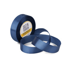 Feines marineblaues Satinband, 25 mm Breite