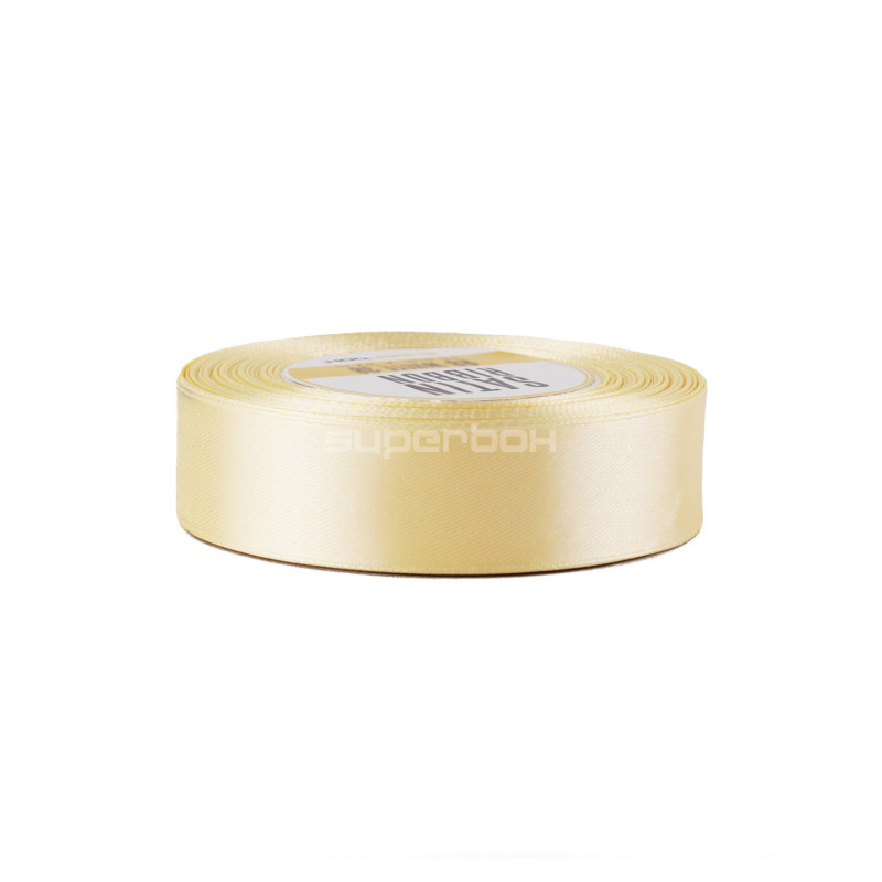 Schickes cremefarbenes Satinband | 25 mm x 32 m | Superbox