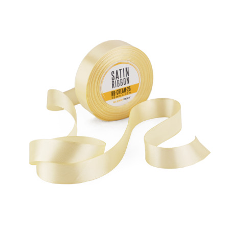 Schickes cremefarbenes Satinband, 25 mm Breite