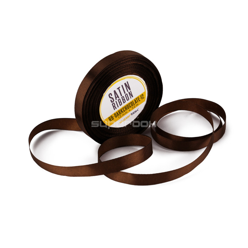 Dunkelbraunes Satinband, 12 mm Breite