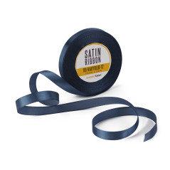 Feines marineblaues Satinband, 12 mm Breite