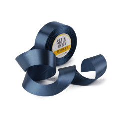 Feines marineblaues Satinband, 38 mm Breite