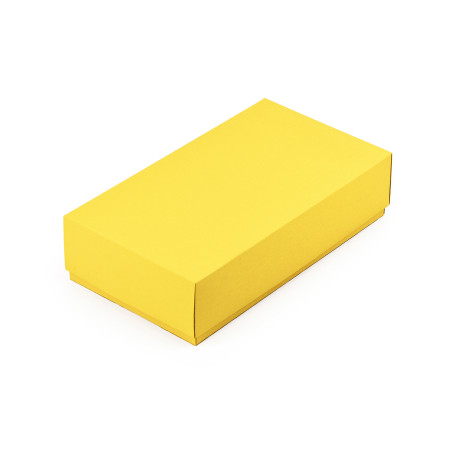 Gelbe zweiteilige Karton-Geschenkbox | 200x110x50 mm | Superbox