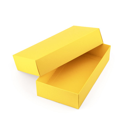 Gelbe zweiteilige Karton-Geschenkbox