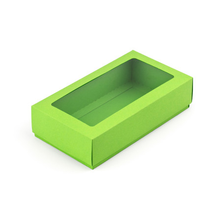 Pastellgrüne Geschenkbox mit Fenster | 200x110x50 mm | Superbox