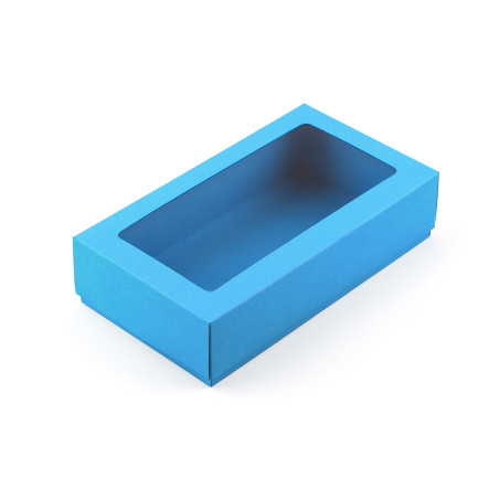 Himmelblaue kleine Schachtel mit Deckel | 200x110x50 mm | Superbox