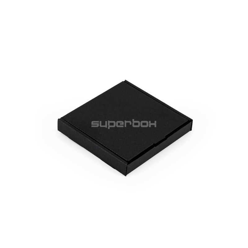 Kleine schwarze flache Box | 105x105x15 mm | Superbox