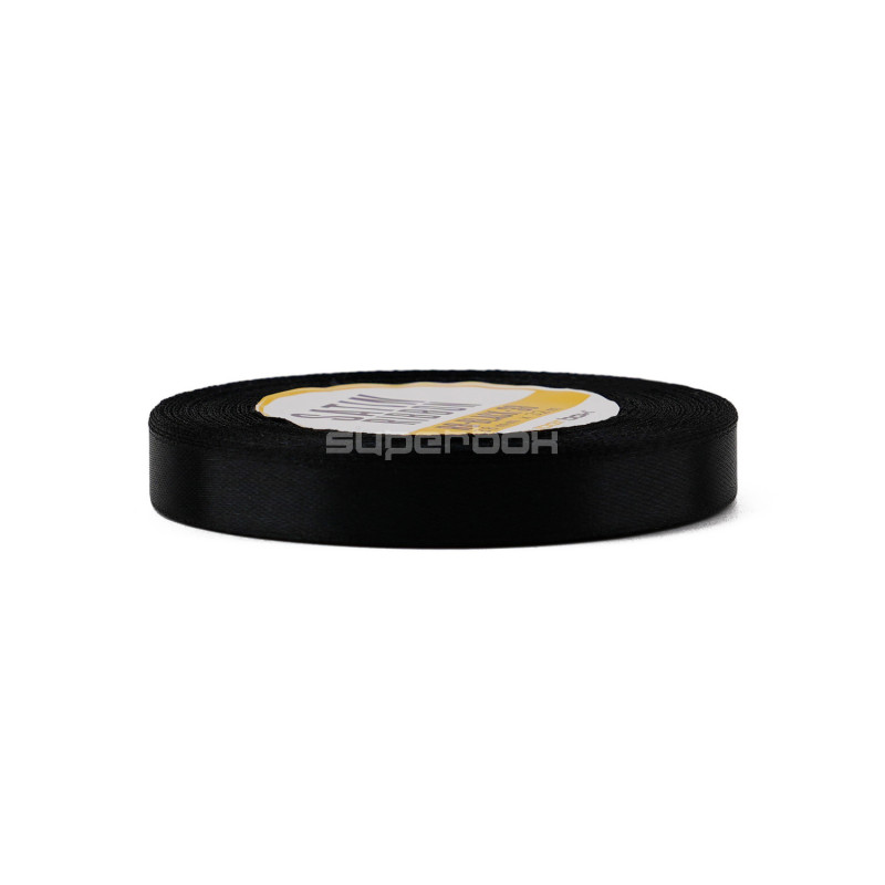 Schmales schwarzes Satinband | 12 mm x 32 m | Superbox