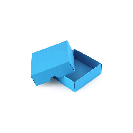 Zweiteilige kleine quadratische himmelblaue Kartongeschenkbox