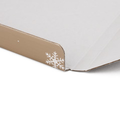 Gedämpfter goldener Umschlag mit Schneeflocken | 155x155x10 mm