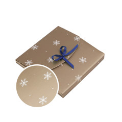 Gedämpfter goldener Umschlag mit Schneeflocken | 155x155x10 mm