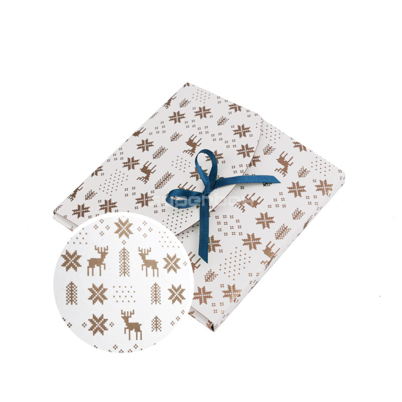 Small White Envelope With Winter Pattern | 155x155x10 mm | Superbox