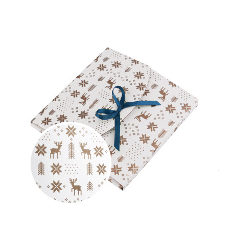 Kleiner weißer Umschlag mit Wintermuster | 155x155x10 mm | Superbox