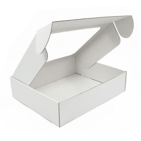 Weiße Geschenkbox mit klarem Fenster für 3 Flaschen