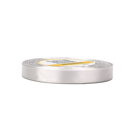 Schickes silbernes Satinband | 12 mm x 32 m | Superbox