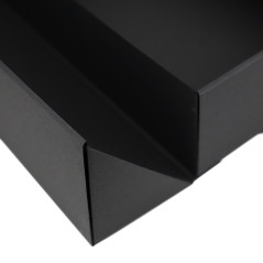 Schwarze Doppeltür-Box mit silbernem Band, 340x190x85 mm