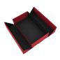 Rote Geschenkbox mit Doppeltür und integriertem Satinschleifenband, 340x190x85 mm