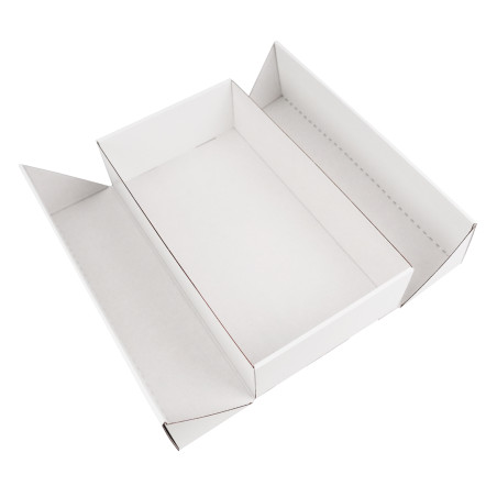 Weiße Doppeltür-Geschenkbox mit integriertem Satinband