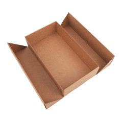 Braune Doppeltür-Geschenkbox mit integriertem Band