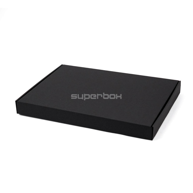 Große schwarze Geschenkbox mit geringer Höhe, 400x300x40 mm