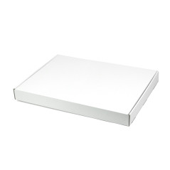 Große weiße Geschenkbox mit geringer Höhe, 400x 300x40 mm