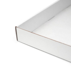 Große weiße Geschenkbox mit geringer Höhe, 400x 300x40 mm