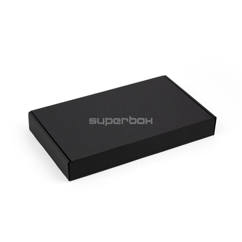 Schwarze Geschenkbox mit geringer Höhe | 300x180x40 mm | Superbox