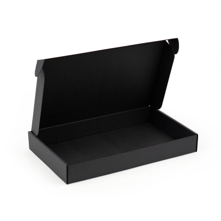 Schwarze Geschenkbox mit geringer Höhe