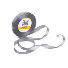 Schmales graues Satinband, 12 mm Breite