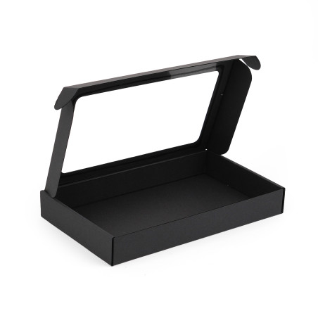Schwarze Geschenkbox mit PVC-Fenster