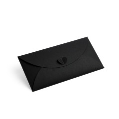 Schwarzer Umschlag mit Herzverschluss | 220x110 mm | Superbox