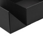 Square black double door box with gold ribbon, 220x220x90 mm