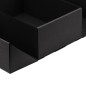 Schwarze Doppeltürbox im A5-Format mit goldenem Band, 220x150x85 mm