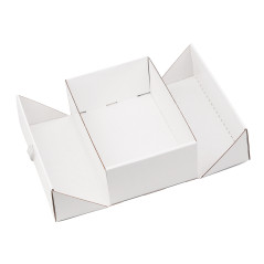 Weiße A5 Doppeltür-Geschenkbox mit integriertem Satinband
