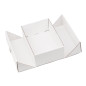A5-Format quadratische weiße Doppeltür-Box mit dunkelgrünem Band, 220x150x85 mm