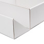 A5 format white double door box with dark green ribbon, 220x150x85 mm