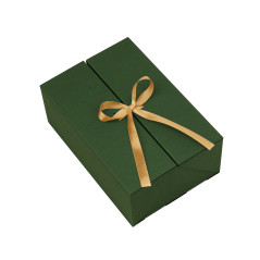 A5-Format grüne Doppeltür-Box mit goldenem Band, 220x150x85 mm