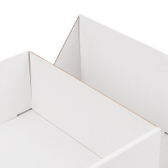 Quadratische weiße Doppeltür-Box mit Band, 220x220x90 mm
